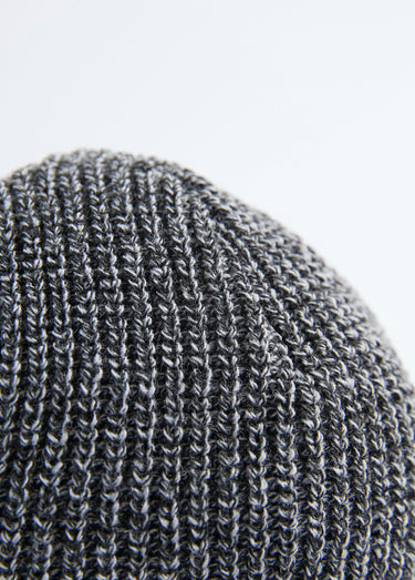 Bonnet en maille côtelée à revers Gris