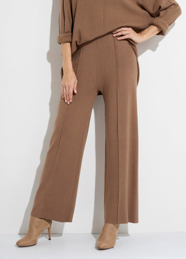 Ensemble en maille tunique + pantalon Camel