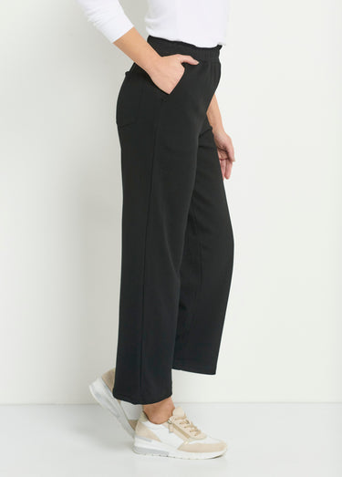Pantalon large confort maille polo Noir