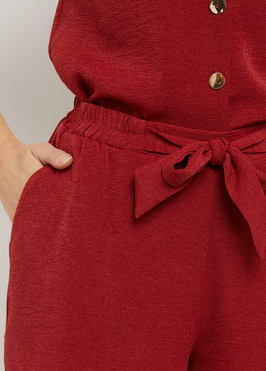 Short souple texturé, noué à la taille Terracota