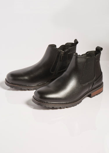 Boots Chelsea avec empiècement talon Noir