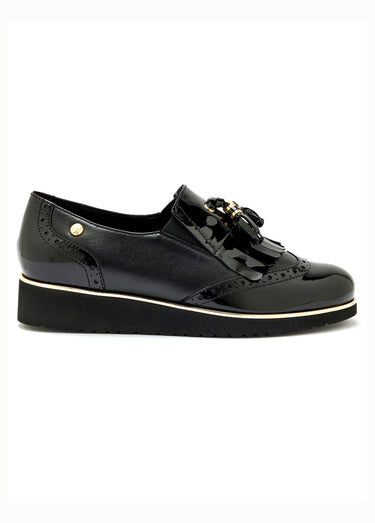 Moccassins vernis compensés Noir