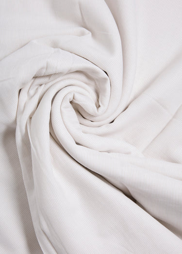 Coupon tissu coton fines rayures faux uni Blanc