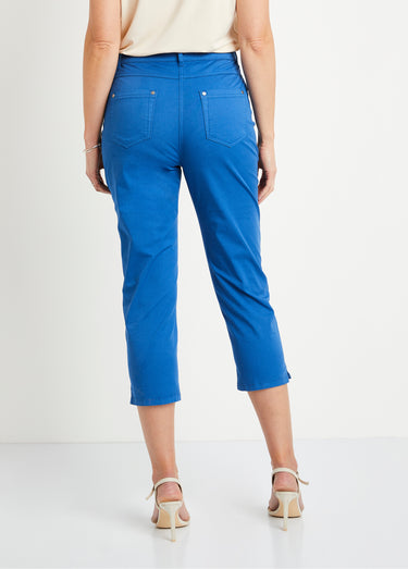 Pantacourt taille élastiquée 5 poches Bleu Dur