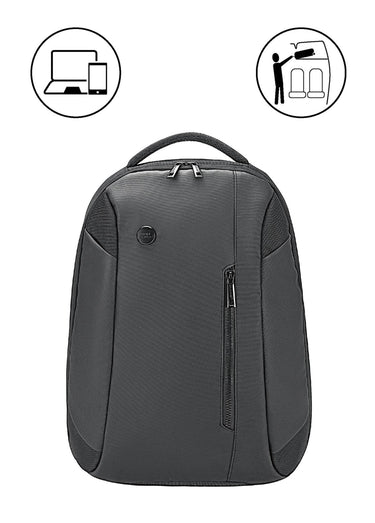 Sac à dos informatique semi-rigide zippé Noir