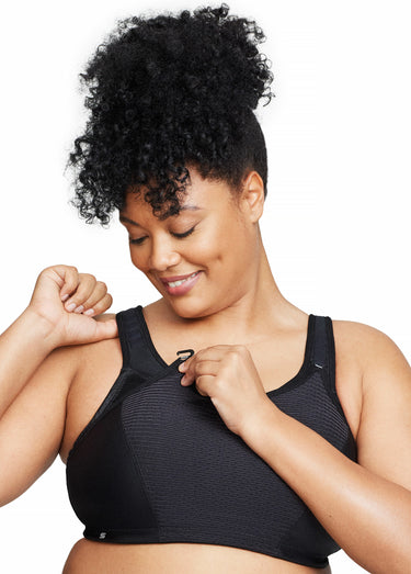 Soutien-gorge Sport contrôle réglable Noir Uni