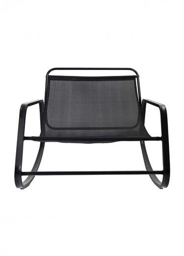 Fauteuil bascule foncé coussin rembourré Noir