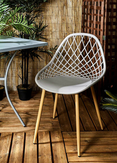Chaises d'extérieur avec dossier alvéolé Taupe