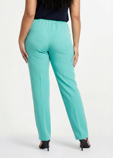 Pantalon droit taille semi-élastiquée Vert