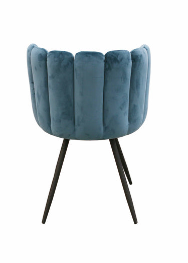 Chaises velours dossier capitonné 1G Bleu Canard