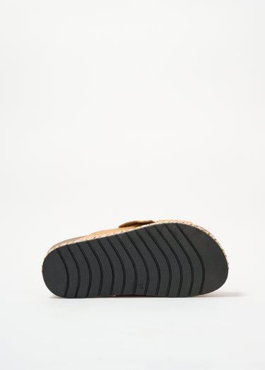 Mules avec noeud et semelle fantaisie Camel