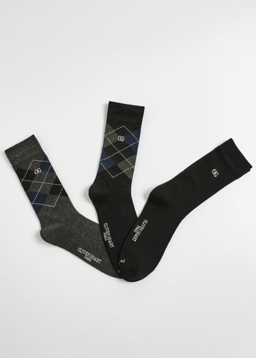 Paires de chaussettes motifs losanges Noir