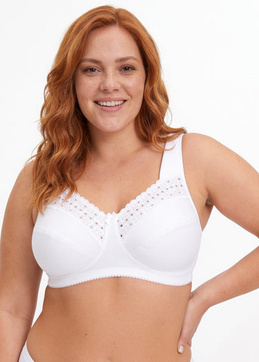 Soutien-gorge sans armatures brodé Blanc