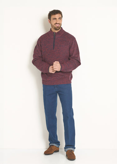 Pull chaud avec laine, col camionneur Bordeaux