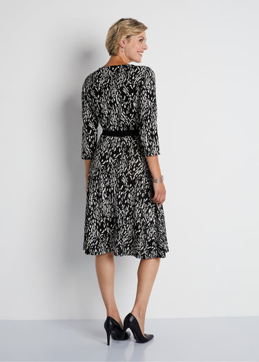 Robe courte maille chaude imprimée Imp Noir/Blanc