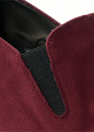 Mocassins compensés largeur confort élastiqués Bordeaux