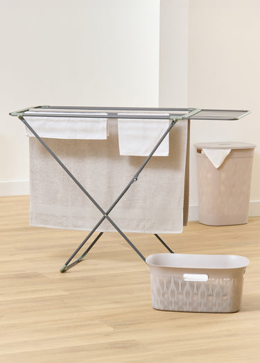 Etendoir à linge extensible acier, 20m Gris