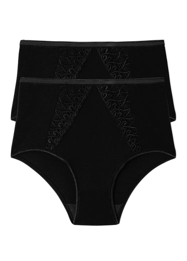 Culotte couvrante taille haute - lot de 2 Noir Lot2