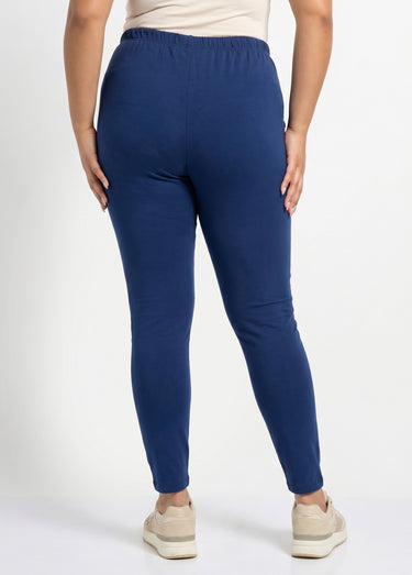 Legging imprimé taille élastiquée Uni Marine
