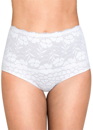Gaine culotte en dentelle, JACQUARD & LACE Blanc