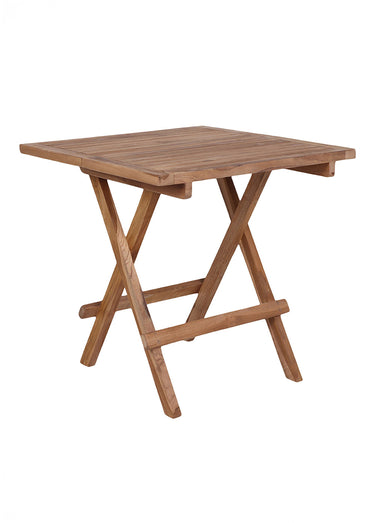Table outdoor en bois de teck, pliable Naturel