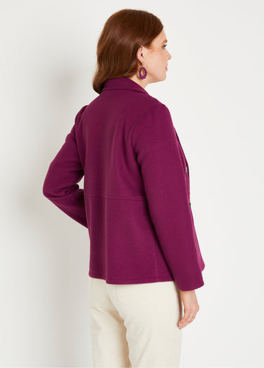 Manteau caban court double boutonnage Prune