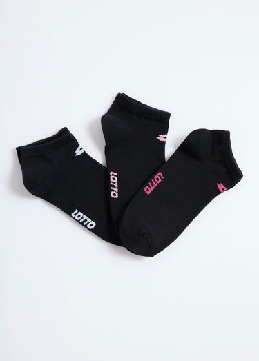 Socquettes avec logo coloré Noir