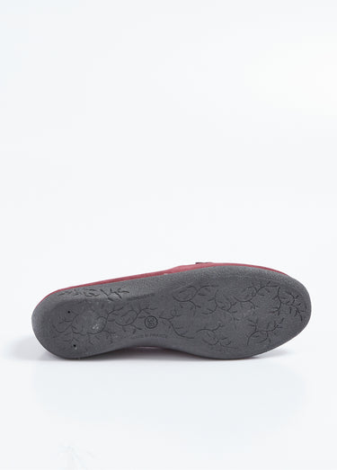 Mocassins compensés souples cuir velours Prune
