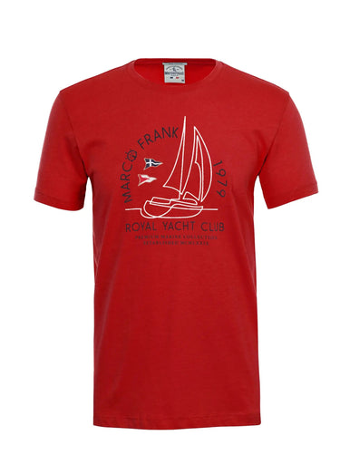 T-shirt manches courtes, thème nautique Rouge