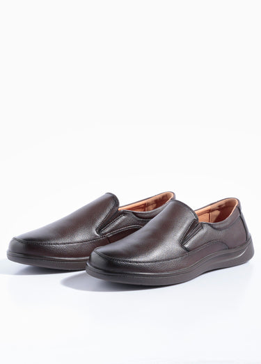 Mocassins style loafers en simili cuir Marron
