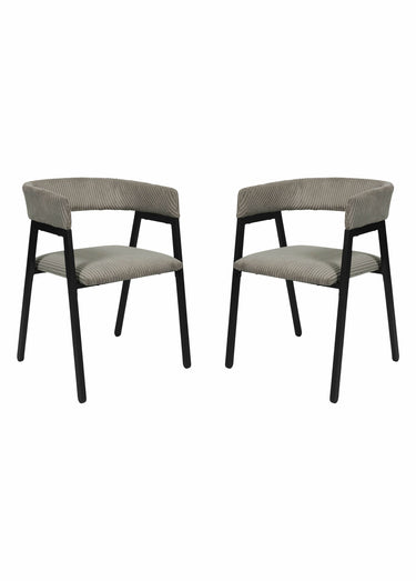 Fauteuils minimalistes velours cotelé 1T Taupe / Noir