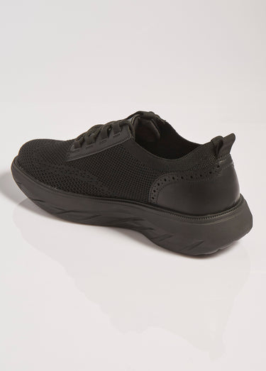 Baskets sporty en mesh, détails chic Noir