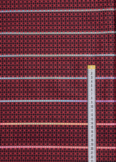 Coupon tissu déco motif pixels, NR Imprime Rouge