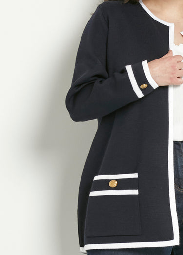 Gilet long bord à bord Marine