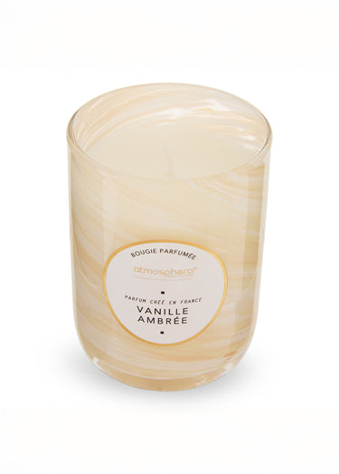 Bougie parfumée, verre effet tourbillon Beige
