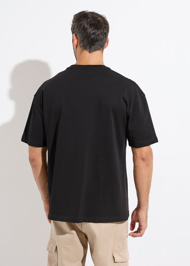 T-shirt épais détail coeur bouclette Noir