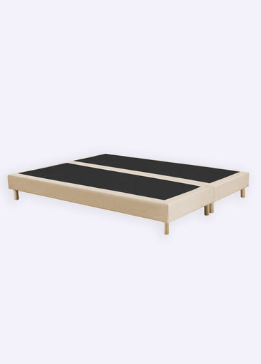 Sommier tapissier 11cm à lattes + pieds 12cm Beige