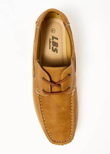 Chaussures bateau cuir Camel