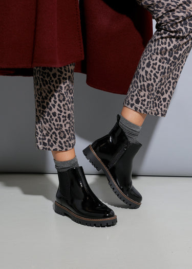 Chelsea boots semelle crantée largeur confort Noir