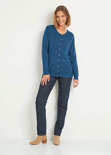 Gilet cardigan uni boutonné modal mélangé Canard