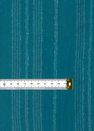 Coupon tissu voile métallisé, Aqua Canard