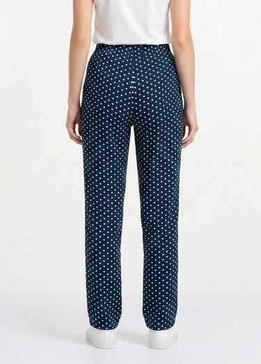 Pantalon imprimé taille élastiquée Pois