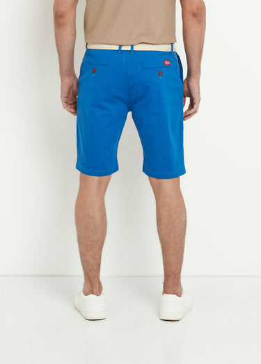 Bermuda court à revers avec ceinture Bleu Royal