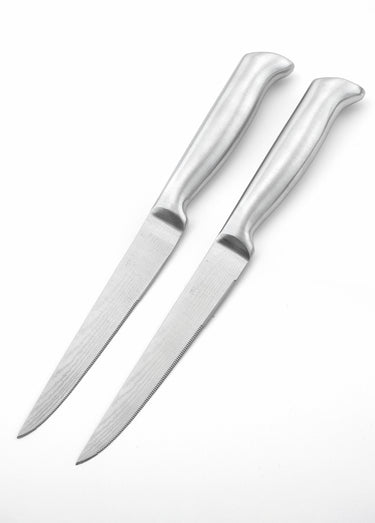 2 couteaux à steak 25cm Nouvelle vague Gris