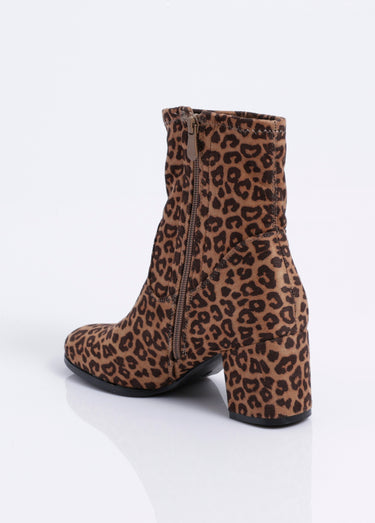 Boots en suédine léopard à talon haut Leopard