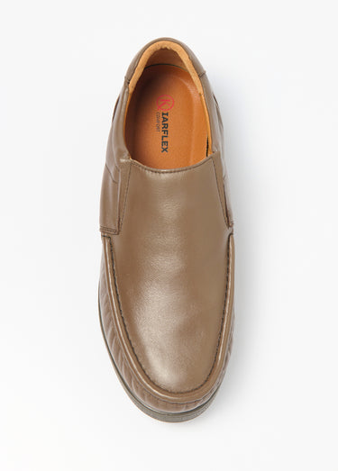Mocassins élastiqués cuir semelle amovible Marron