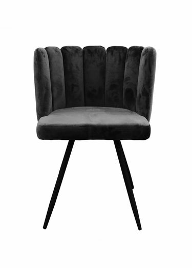 Chaises velours dossier capitonné 1G Noir