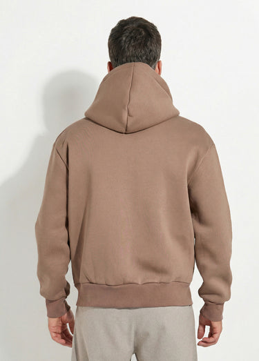 Sweat zippé capuche et poche kangourou Camel