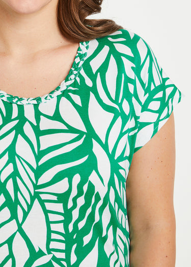 T-shirt court motif graphique Vert/Blanc
