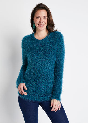Pull maille douce effet poilu Canard